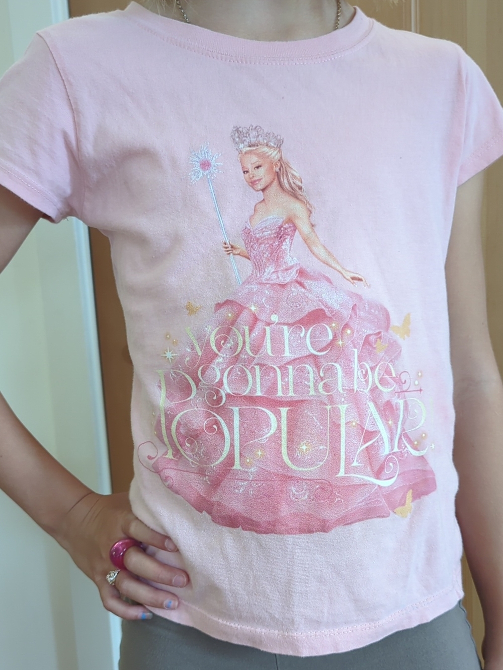Girls Pink Glinda Wicked Graphic Tee